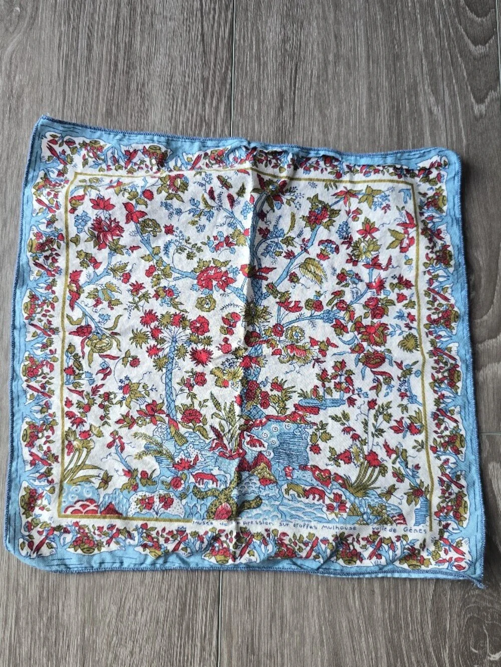 Musée de l'Impression Mulhouse Voile de Gênes Floral Cotton Scarf Toile France